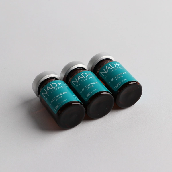 l-glutathione home injection supplement vial 600mg three vials laying flat