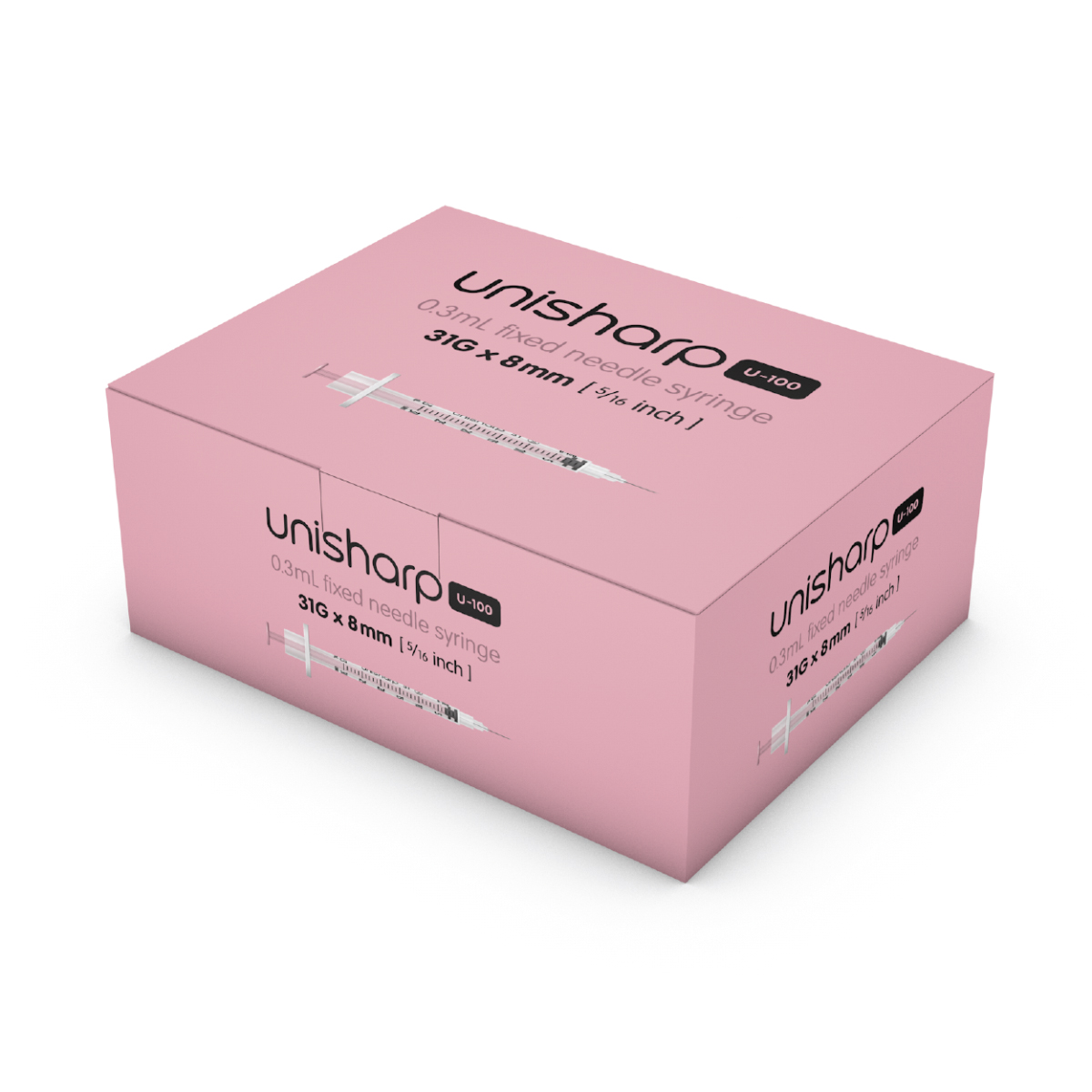 NAD+ Syringes Box – Unisharp 0.3ml 31G Pink (100)