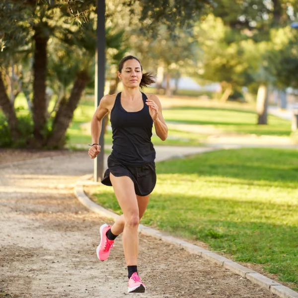 woman running in a park